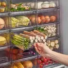 Refrigerator Shelf Organizer Storage Bin Transparent Stackable Fridge Drawer