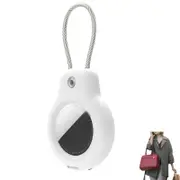 Compatible with Apple AirTag Secure Holder with Wire Cable Durable Protective Case for Keys Luggage-White