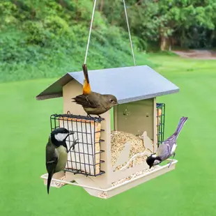 bird feeder喂鳥器戶外陽臺野外鳥籠草編鳥類鳥窩鳥屋喂食鳥用品