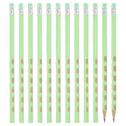 12 Pack Triangle Hole Design HB Graphite Pencil with Eraser, Green