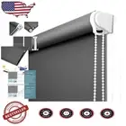 Energy-Saving Blackout Roller Shades 34"x68" - UV Protection & Noise Reduction