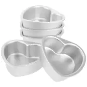 5 Pcs Large Heart Shaped Cake Tin Airfryer Cookie Stencils Foil Pans Mini