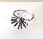 Pandora Pave Daisy Flower Statement Ring #198817C01 +HINGED BOX+POLISH CLOTH+Tag