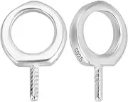 Beebeecraft 1 Box 10Pcs Mini Screw Eye Pin 925 Sterling Silver Screw Eye Pins Clasps Hooks for Half Drilled Beads Bracelet Keychain Earring Crafts Making (9x6x1mm)