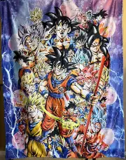 Dragon Ball Z Broly 50x40 In Throw Lightweight Blanket Anime Fan Gift New