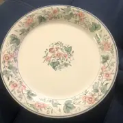 Ranmaru 4940 Round Serving 12in Platter Pink Flowers Green Leaves Purple Grapes
