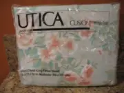 Vintage W.C King Fitted Sheet King NEW JP Stevens Utica USA Sealed Camille Print
