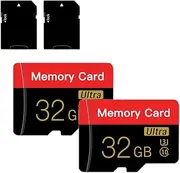 2 Pack Micro SD Card 32GB with SD Adapter High Speed Memory Card for Tablet,Camera,Drone(Red Black 32GB)