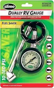 Slime 10-160 psi Dual Head RV Dial Tire Gauge