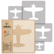 5x reusable PLASTIC Stencils / 13.4" to 3.5"/ Nursery KIDS Template / PLANES #2