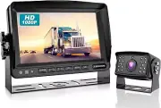 HD Backup Camera System Kit 7''1080P Reversing Monitor for RV Truck Trailer