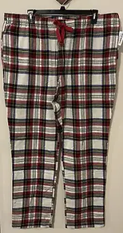 Old Navy Mens -2xl Tall- Red Plaid Cotton Lounge PJ Pants w/Pockets NWT! A4122