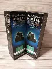 Brush Buddies Herbal Toothpaste with Charcoal - Mint Fluoride Naturally Whitens