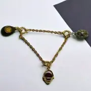 Joan Rivers Egg Necklace Extender Set Clover Cup Moonface Egg Charms Gold Tone