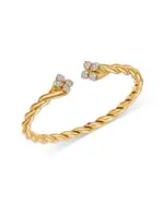 Roberto Coin Diamond Twist Open Bangle Bracelet in 18K Yellow Gold, 0.63 tcw