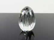 POLONIA VERTICAL SPIRE 4 3/8” HAND-CRAFTED CRYSTAL EGG PAPERWEIGHT - POLAND