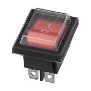 Waterproof 2 Pole Rocker Switch with Light and 4 Pin Blade Terminal 16A/250V