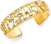 [JewelryWeb] 14k Yellow Gold Lucky toe ring-toe ring for Women