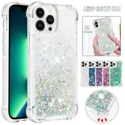 For iPhone 16 15 14 13 12 11 Plus Pro Max 7 8 XS Case Liquid Glitter Bling Cover