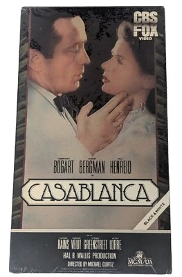 VTG 80s Casablanca VHS 1984 CBS FOX Watermark Factory Sealed Grey Guard NIP