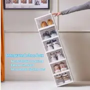 Foldable Shoe Storage Box Transparent Plastic Stackable Closet Shoe Organizer