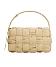 Brick Cassette knitted detail shoulder bag One size oatmeal