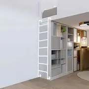 Wall Mounted Loft Ladder for Bunk Bed, 140cm 150cm 160cm 170cm 180cm Heavy Duty Metal Step Ladder Attic Stairs Basement Window Egress Ladder for Indoor Outdoor, Customizable Size(140cm/55in)