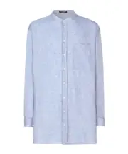Dolce Gabbana Mandarin Collar Oversize Shirt SHIRTS CM42,SHIRTS CM40,SHIRTS CM41,SHIRTS CM39 Blue