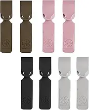 [Aymorder] 8 PCS Travel Luggage Tags for Suitcases, Leather Bag Tags, Business Card Holder PU Leather Travel Id Bag Tags, Suitcase Tags for Luggage, Luggage Handbag Suitcase Instrument Tag Label (4 Color 01)
