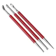 3PCS Handmade Leather Plastic And Rubber Printing Press Wipers Rub Tool Set