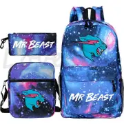 Mr Beast Lightning Cat Backpack Kids Mr Beast Rucksack Boys Girls Teens Back to School Bags shoulder Bagpacks Travel school bag 2 3Pcs set