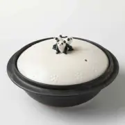 Ma Kobo Kiln Japanese Triplet Pandas DONABE Earthen Clay Pot by Makita Handcraft
