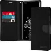 Goospery Samsung Galaxy S22 Ultra 5G Fabric Wallet Case Cover S908 [Black]
