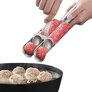 Stainless Steel Kitchen Two Meatball Maker, 2024 Creative Meat Baller Scoop Tool, Spoon With Cutting, Diy Easy Meatball Making Mold Set,Home Cooking Tools (A)