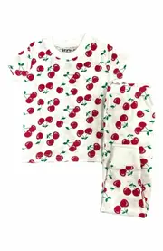 BenBen Girl's Shortsleeve Pajama Set in White/red at Nordstrom, Size 18-24M