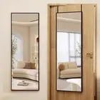 Full Length Mirror, Over The Door Mirror with Adjustable Hooks, Wall Mounted Mir