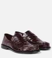 [Loewe] Loewe Campo croc-effect leather loafers AU 7 brown
