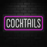 Cocktails Neon Sign for Retail Displays | LED Flex Neon | 32"W x 13"H x 1"D