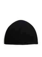 Black Cashmere Beanie Hat