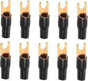 Generic Car Speaker Connectors 10-Pack Insulated Spade Terminals Automotive Audio Wiring Kits Black Color Easy to Install