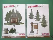 Cottage Cutz Woodland Cabin Rustic Sign & Tree Bunny Cutting Die LOT