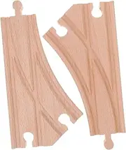 2pcs Wooden Train Track Accessories Multi Directional Switch Tracks for Flexible Design Compatible with Thomas Train Sets