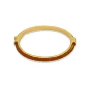 MICHAEL VINCENT MICHAUD Lg. Glass Oval Bangle PINK 2033