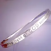 .925 STERLING SILVER Mobius Bangle Bracelet | The Light of God Surrounds Me
