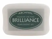 Tsukineko Archival Brilliance Ink Pad - Pearlescent 031 pearlescent Ivy Green