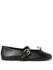 [Miu Miu] buckled leather ballerina shoes 36 Black