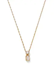 Bloomingdale's Fine Collection Diamond Round & Emerald Cut Pendant Necklace in 14K Yellow Gold, 0.33 tcw