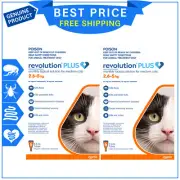 Revolution Plus Flea Heartworm Control for Cats 2.5 to 5 Kg Orange 12 Pipettes