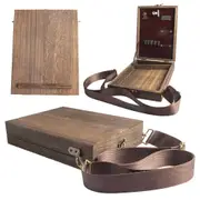 Sketch Box Writers Messenger Wood Box Vintage Postman Bag Outdoor Writing