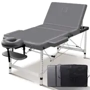 1x ALFORDSON Massage Table Portable 3 Fold Lift Up 75cm (Grey)